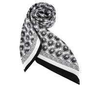 DAMILY 90 x 90 cm Wild Rag Cowboy Scarves for Men, Headscarf Summer Large Rancher Scarf with Silk Feel Oversized Western Bandana, black/white, 90cm*90cm