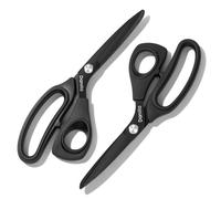 Damita 8.5" Heavy Duty Sewing Scissors - Black Titanium Coated for Leather Cutting Industrial Sharp Sewing Shears for Home Office Artists Dressmakers (2 Pack)