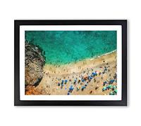 Damlatas Cleopatra Beach In Turkey Painting Modern Art Framed Print | A4 Black Framed Wall Art | Ready to Hang | Modern Animal Picture | Living Room Bedroom Lounge Office
