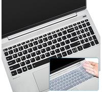 DAMMOMKO [2PCS] Keyboard Cover for Lenovo ideaPad Flex 5 15IIL05 2-in-1, 15IIL05, 3 15ALC6/17ALC6, Yoga Slim 7 15 & 7i 15, 15.6 Skin -Black+Clear