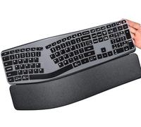 DAMMOMKO Keyboard Cover for Logitech ERGO K860 Wireless Ergonomic Keyboard, Waterproof Silicone Protector Skin, Black