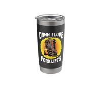 Damn I Love Forklifts Funny Forklift Certified Forklifting Stainless Steel Insulated Tumbler