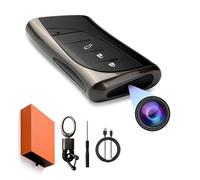 DAMOACAM QHD 2560x1440P Car Key 2K Hidden Camera Spy Camera Key fob Key Chain Concealed Lens No Red Light Wide-Angle Nanny Security Surveillance Cam USB Type C