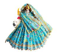 Damodar Durga MATA Rani Washable Dress // Silk Embroidery Fabric // Sky Blue // (5"/0NO)