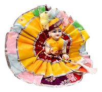 DAMODAR'S™ Beautiful LADDU Gopal Washable Dress and PAGDI Combo //Multicolor Silk Fabric// Specially for Holi Purpose (5NO)