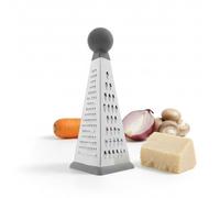 Damoex Triangular 3 in 1 Stainless Steel Grater - Multifunctional Kitchen Grater for Cheese, Vegetables and Fruits - Non-Slip Base - Modern and Compact Design 23 x 11 x 11 cm