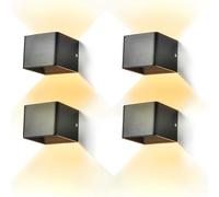 DaMohony 4pcs LED Outdoor Sconces Wall Lights Modern Up and Down Lights 5W Warm White Lighting for Patios, Gardens, and Walkways