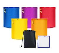 DaMohony 5 Gallon Reusable Filter Bags, 5 Colors Bucket Strainer Set with Drawstrings, 25/73/ 120/160/ 220 Micron Drawstring Straining Bag for Juice, Brewing