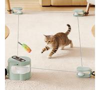 DaMohony Automatic Interactive Cat Toy for Indoor Cats, Electric Cat Treadmill with Bird Sound, 4 Speeds USB Rechargeable Remote Control Chase Exercise Wheel for Kitten Adult Cat