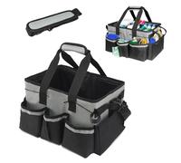 DaMohony Large Cleaning Caddy Organize Bag, Wearable Cleaning Caddy Bag with Detachable Dividers, Portable Cleaning Supplies Organizer with Shoulder Strap & Handles
