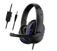 DaMohony PS4 Headset Gaming Wired with Microphone, Over-Ear Low Bass Stereo Surround Sound Headphone for PS4 PS5 Xbox One PC Laptop, Lightweight Comfortable for Marathon Gaming Sessions, 3.5mm Jack