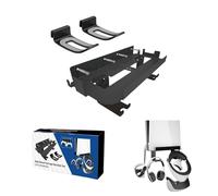 DaMohony Wall Mount Bracket for PS5 Slim/Pro, All-in-One Storage Kit with Controller Holder, Headset Hanger & VR2 Hook, Heat Dissipation Design Compatible with Disc & Digital Version