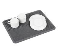 Damon Drying Mat Quick-Drying Diatomite Kitchen Accessories Water Absorbent with Silicone Feet and Sandpaper 40 x 30 cm Grey Hygienic