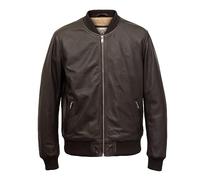 Damon: Men's Brown Bomber Leather Jacket Brown XL