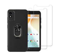 DAMONDY Compatible for BLU X5 Plus Case with 2 Pack Screen Protector,Ring Shockproof Cover for Women Girls,Slim Soft TPU Rubber Kickstand [Magnetic Car Mount] for BLU X5+ -Black