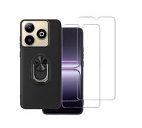 DAMONDY for BLU Bold K12 Phone Case with 2 Pack Screen Protector -Black | BLU Bold K12 Cover Case Ring for Women Girls Slim Soft TPU Kickstand [Magnetic Car Mount]