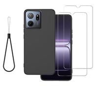 DAMONDY for Consumer Cellular IRIS Connect 2 Case Compatible for Speakeasy Smart Phone Case Cover with 2 Pack Screen Protector,Slim Shockproof Soft TPU Rubber Silicone Lanyard -Black