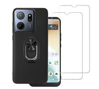 DAMONDY for Consumer Cellular IRIS Connect 2 Case Compatible for Speakeasy Smart Phone Case Cover with 2 Pack Screen Protector Ring for Women Girls Slim Soft TPU Kickstand [Magnetic Car Mount] -Black