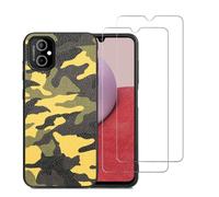 DAMONDY for HotPepper HPP-H88C A88C A88E Case Compatible for Hot Pepper Cascabel Phone Case Cover 2 Pack Screen Protector,Slim Anti-Slip Camouflage for Women Men,Soft TPU Anti-Scratch Trendy -Yellow
