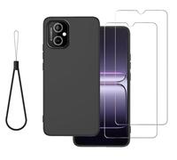 DAMONDY for HotPepper HPP-H88C A88C A88E Case Compatible for Hot Pepper Cascabel Phone Case Cover with 2 Pack Screen Protector,Slim Shockproof Soft TPU Rubber Silicone Lanyard -Black