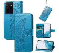 DAMONDY for Jitterbug Smart5 Case Compatible for Lively Jitterbug Smart 5 Phone Case Cover Magnetic Closure PU Leather Wallet Flip with Card Holder Kickstand Shockproof Hand Strap -Blue