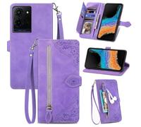 DAMONDY for Jitterbug Smart5 Case Compatible for Lively Jitterbug Smart 5 Phone Case Cover Zipper Wallet Premium Magnetic Closure Stand Function Folio PU Leather Flip Inner Soft TPU -Purple