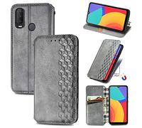 DAMONDY for Lively Smart Case, Jitterbug Smart 3 Wallet Case with Card Holder, PU Leather Flip Case with Kickstand and Magnetic Closure for Women Men,Protective Cover for Jitterbug Smart 3 -Grey