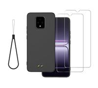 DAMONDY for Sonim XP Pro 5G Case Compatible for Sonim XP Pro Phone Case Cover with 2 Pack Screen Protector,Slim Shockproof Soft TPU Rubber Silicone Lanyard -Black