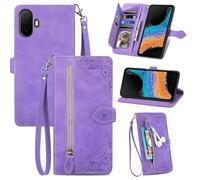DAMONDY for TCL K70 5G Case Compatible for TCL K70 5G Phone Case Cover Zipper Wallet Premium Magnetic Closure Stand Function Folio PU Leather Flip Inner Soft TPU -Purple