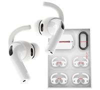 DamonLight 4 Pairs Ear Hooks for AirPods Pro 3 [Added Storage Pouch] Anti Slip Sport Ear Tips Accessories Compatible with AirPods Pro 3rd Generation [2025 Released] S & L (White)