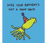 "Damp Squid" Blank Greetings Card by Holy Mackerel, 150mm Square with a Coloured Envelope