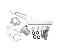 Damper Stabilizer For ZX6R 2009-2016 2017 2018 2019 2020 2022 CNC Adjustable Motorcycle Linear Reversed Steering Damper With Bracket Support Steering Damper(Silver support)