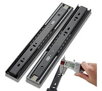 Damping Soft Close Drawer Runners 3 Fold Full Extension Telescoping Slide Track Heavy Duty Drawer Rails Ball Bearing Drawer Slides for Computer Desk