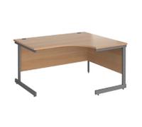 Dams International Contract 25 Right Hand Corner Desk Corner Beech Cantilever 1,400 (W) x 1,200 (D) x 725 (H) mm MFC (Melamine Faced Chipboard)