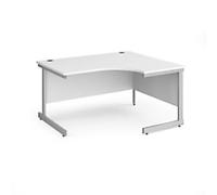 Dams International Contract 25 Right Hand Corner Desk Corner White Cantilever 1,400 (W) x 1,200 (D) x 725 (H) mm MFC (Melamine Faced Chipboard)