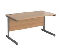 Dams International Contract 25 Straight Desk Rectangular Beech Cantilever 1,400 (W) x 800 (D) x 725 (H) mm MFC (Melamine Faced Chipboard)