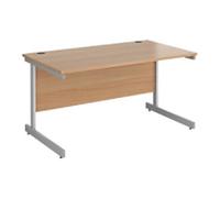 Dams International Contract 25 Straight Desk Rectangular Beech Cantilever 1,400 (W) x 800 (D) x 725 (H) mm MFC (Melamine Faced Chipboard)