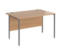Dams International Contract 25 Straight Desk Rectangular Beech H-Frame 1,200 (W) x 800 (D) x 725 (H) mm MFC (Melamine Faced Chipboard)