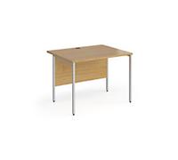 Dams International Contract 25 Straight Desk Rectangular Oak H-Frame 1,000 (W) x 800 (D) x 725 (H) mm MFC (Melamine Faced Chipboard)