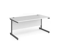 Dams International Contract 25 Straight Desk Rectangular White Cantilever 1,600 (W) x 800 (D) x 725 (H) mm MFC (Melamine Faced Chipboard)