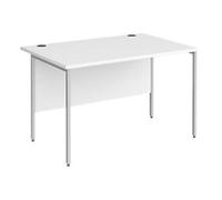 Dams International Contract 25 Straight Desk Rectangular White H-Frame 1,200 (W) x 800 (D) x 725 (H) mm MFC (Melamine Faced Chipboard)