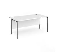Dams International Contract 25 Straight Desk Rectangular White H-Frame 1,600 (W) x 800 (D) x 725 (H) mm MFC (Melamine Faced Chipboard)