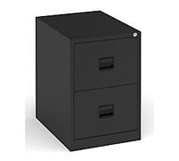 Dams International Contract Steel Filing Cabinet 2 Drawers Lockable 470 x 622 x 711 mm Black