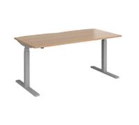 Dams International Elev8 Touch Electronically Height Adjustable Sit Stand Desk Rectangular Beech Melamine Silver 4 Feet 1,600 x 800 x 675 mm
