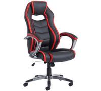 Dams International Jensen Executive Chair Fixed Armrest Black/Red 680 x 720 x 1,255 mm