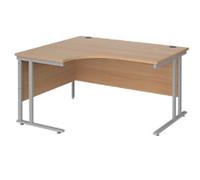Dams International Left Hand Ergonomic Desk MC14ELSB 1,400 x 1,200 x 725 x 800 - 990 mm