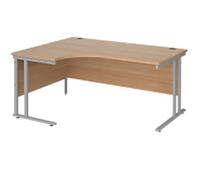 Dams International Left Hand Ergonomic Desk MC16ELSB 1,600 x 1,200 x 725 x 800 - 990 mm