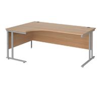 Dams International Left Hand Ergonomic Desk MC18ELSB 1,800 x 1,200 x 725 x 800 - 990 mm