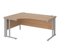 Dams International Left Hand Ergonomic Desk MCM16ELSB 1,600 x 1,200 x 725 mm
