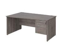 Dams International Maestro 25 Height Adjustable Wave Desk Wood Grey Oak 1,600 x 725 mm x 800 - 990 mm
